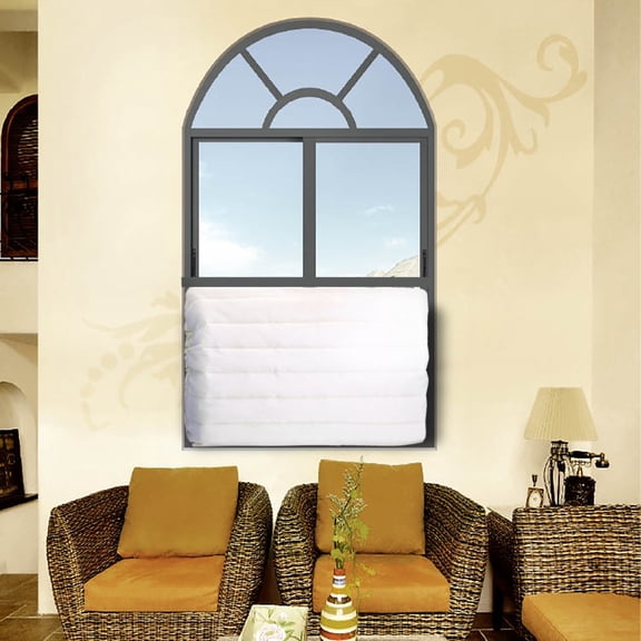 Home Textile Storage Stylish Indoor Window Air Conditioner Cover for Unit and Living Space, White