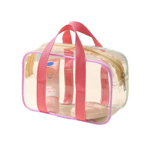 Home Textile StorageMulti Purpose Organizer Bag for Travel and Daily Use in Living Spaces Streamlined Clear Tote for Makeup Toiletries and Small,20 cm8 cm11 cm,Pink