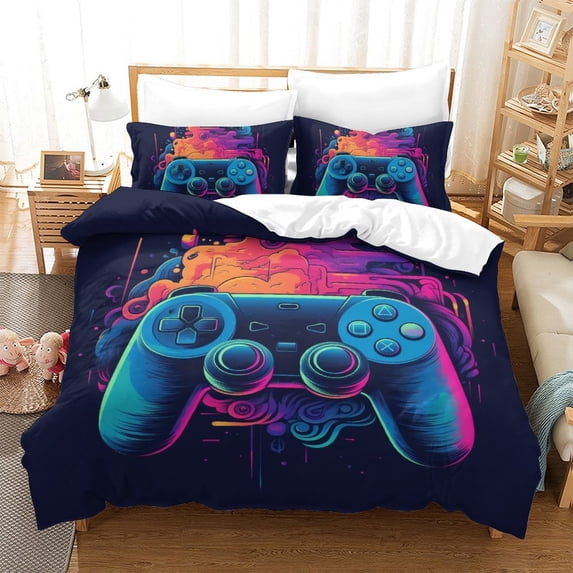Home Textiles 2/3pcs Bedding Cover Set Game Handle Printed Comforter Cover Set for Adult,Twin (68"x86")