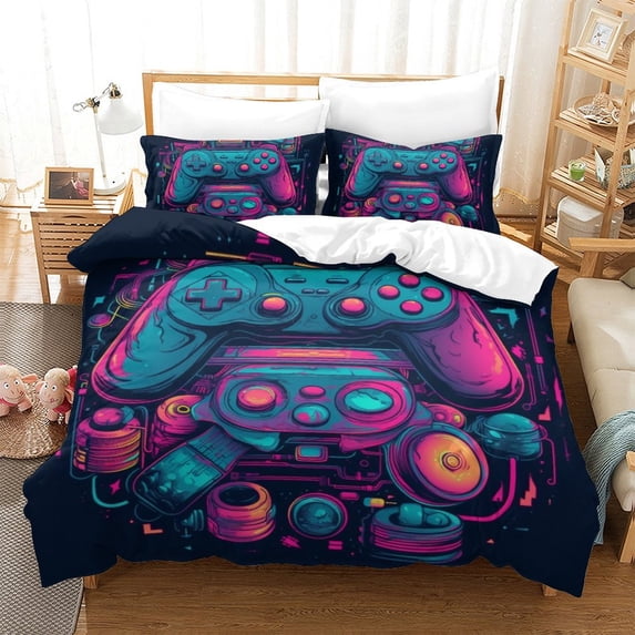 Home Textiles 2/3pcs Bedding Cover Set Game Handle Printed Comforter Cover Set for Adult,Twin (68"x86")