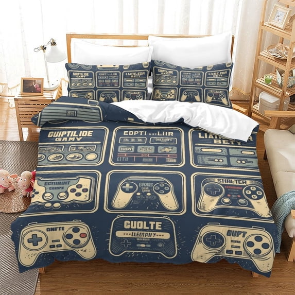 Home Textiles 2/3pcs Bedding Cover Set Game Handle Printed Comforter Cover Set for Adult,Twin (68"x86")