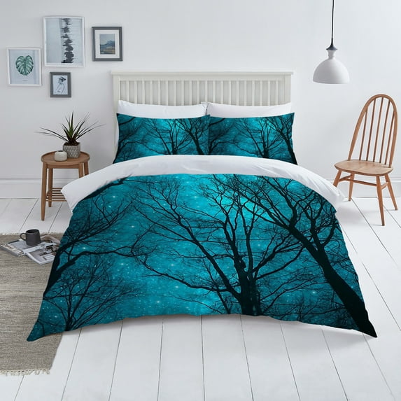 Home Textiles Bed Cover Set Starry Sky and Tree Printed Polyester Comforter Cover Set,Full (80"x90")