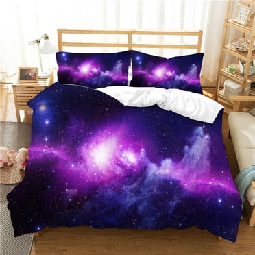 Home Textiles Bedding Cover Set Starry Sky Printed Fashionable Home Bedclothes,Full (80"x90")