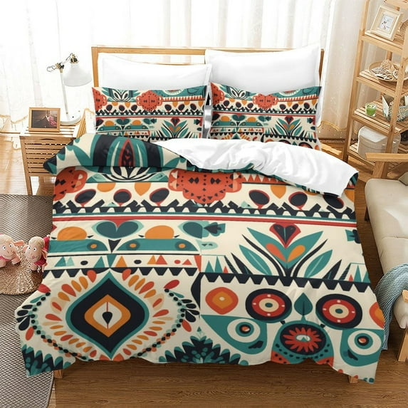 Home Textiles Bohemian Comforter Cover Set with Pillowcase Children Adult Fashion Bedding Set,California King (98"x104")