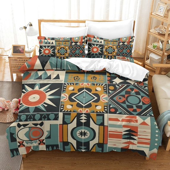 Home Textiles Bohemian Comforter Cover Set with Pillowcase Children Adult Fashion Bedding Set,Full (80"x90")