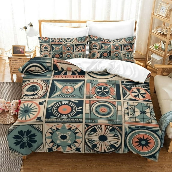 Home Textiles Bohemian Comforter Cover Set with Pillowcase Children Adult Fashion Bedding Set,Full (80"x90")