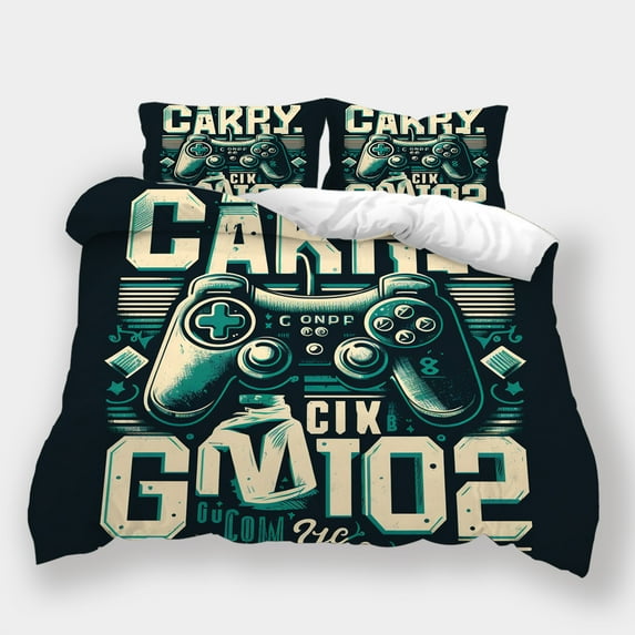 Home Textiles Cartoom Game Handle Printed Duvet Cover Pillowcase Teen Adult Soft Bed Set,Queen (90"x90")