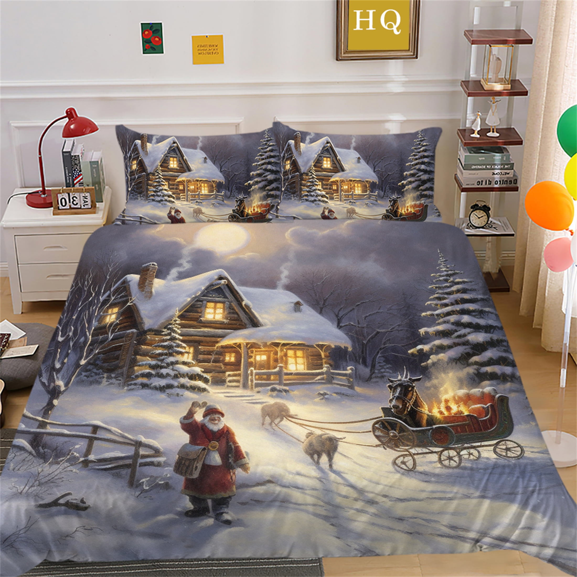 Home Textiles Christmas Comforter Cover Quilt Cover Set Festival Santa