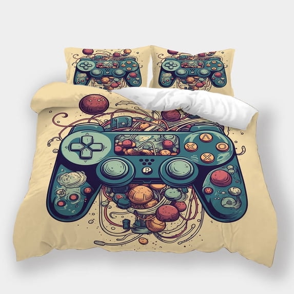 Home Textiles Fashion Game Controller Printed Duvet Cover Set Children Adult Highend Bedding Set,California King (98"x104")