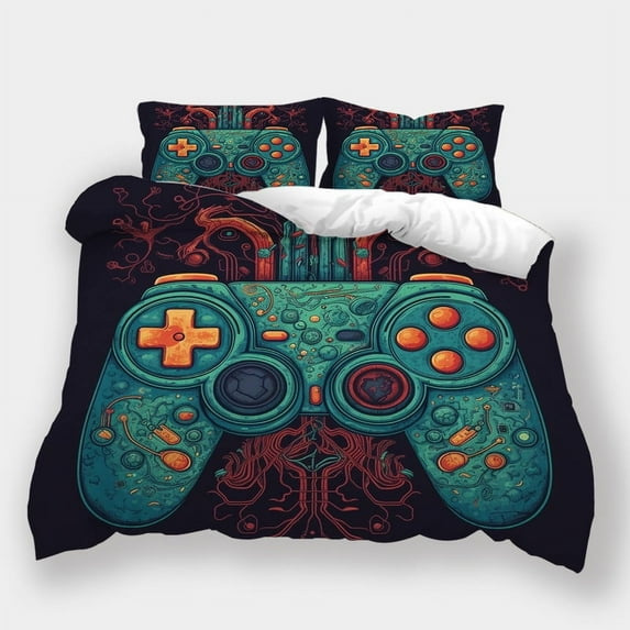 Home Textiles Fashion Game Controller Printed Duvet Cover Set Children Adult Highend Bedding Set,Queen (90"x90")
