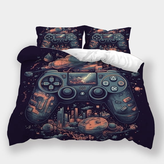 Home Textiles Game City Printed Comforter Cover Pillowcase Boys Girls Cool Bedspreads Bed Set,King (90"x104")