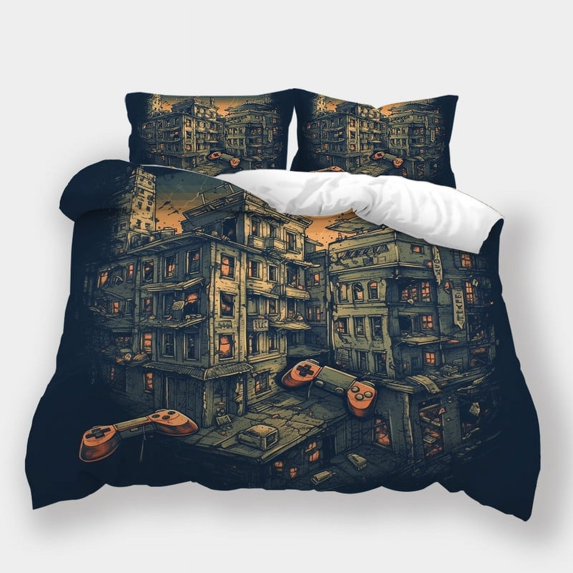 Home Textiles Gamepad Printed Quilt Cover Pillowcase Children Fashion Design Duvet Cover Set,King (90"x104")