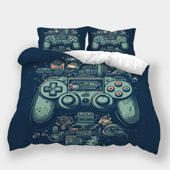 Home Textiles Gamer Handle Printed Comforter Cover Set Children Adult Hot Sale Bedspreads,Full (80"x90")
