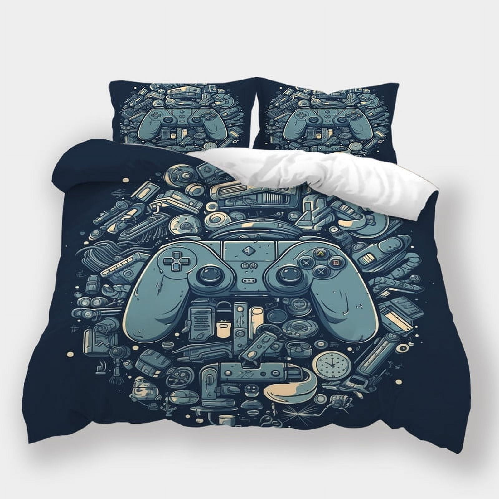 Gaming Joystick Print Pattern Bed Set Quilt