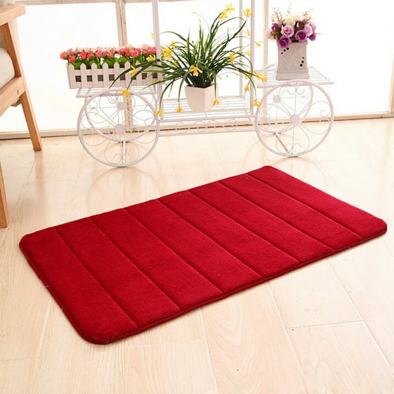 Home Textiles Memory Foam Mat Absorbent Slip-resistant Pad Bathroom Shower Bath Mats Red Red,Warm gifts On Clearance