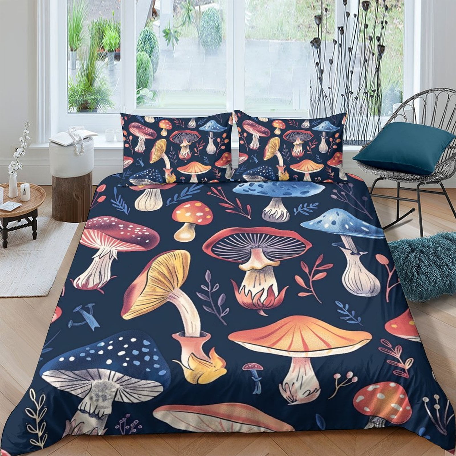 Home Textiles Mushroom Printed Quilt Cover Duvet Cover Set Luxury ...