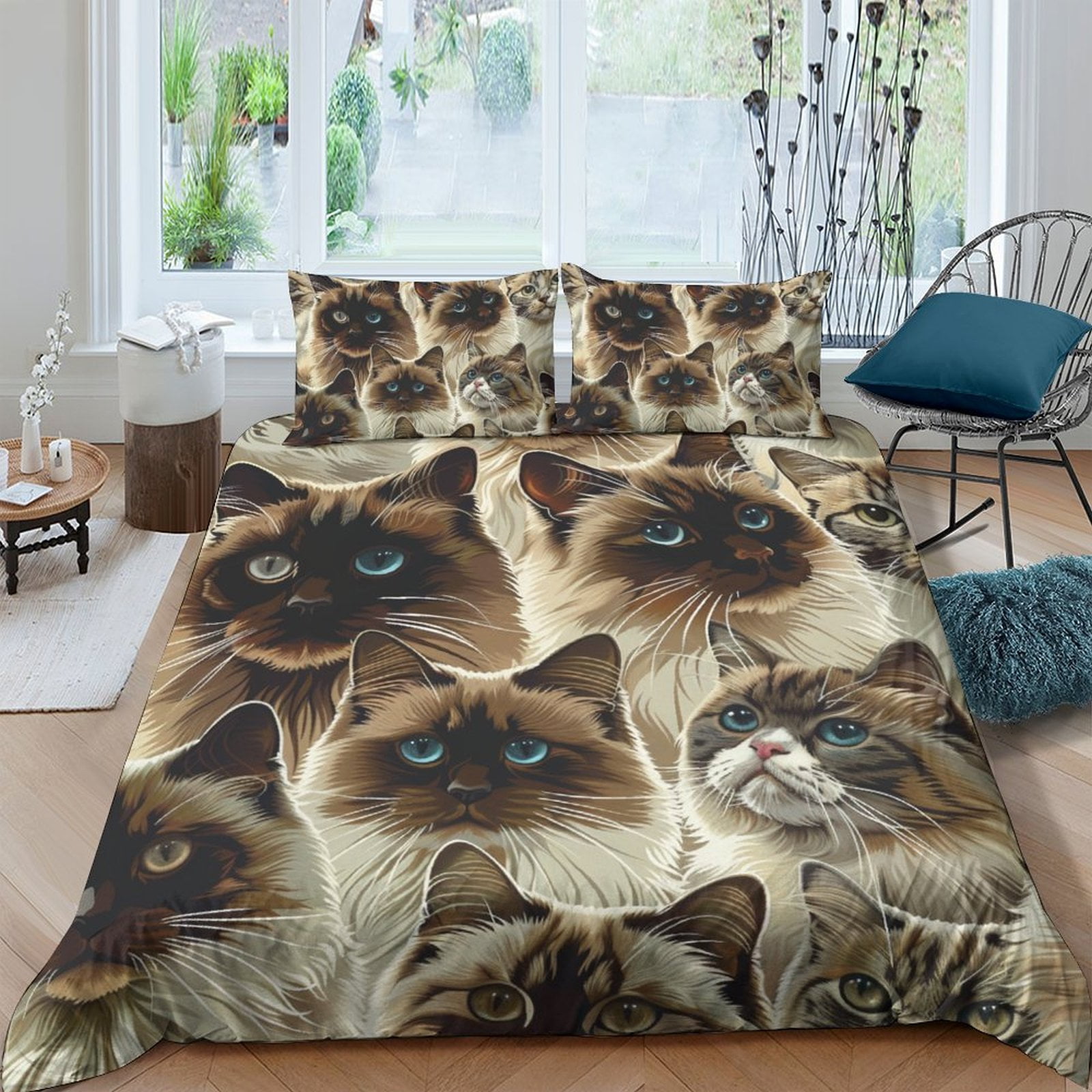 Floral Dream Cat CW2212018CL Quilted Headboard Slipcover