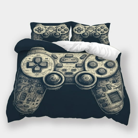 Home Textiles Soft and Stylish Duvet Cover Quilt Cover Teen Adult Game Handle Printed Bed Set,King (90"x104")