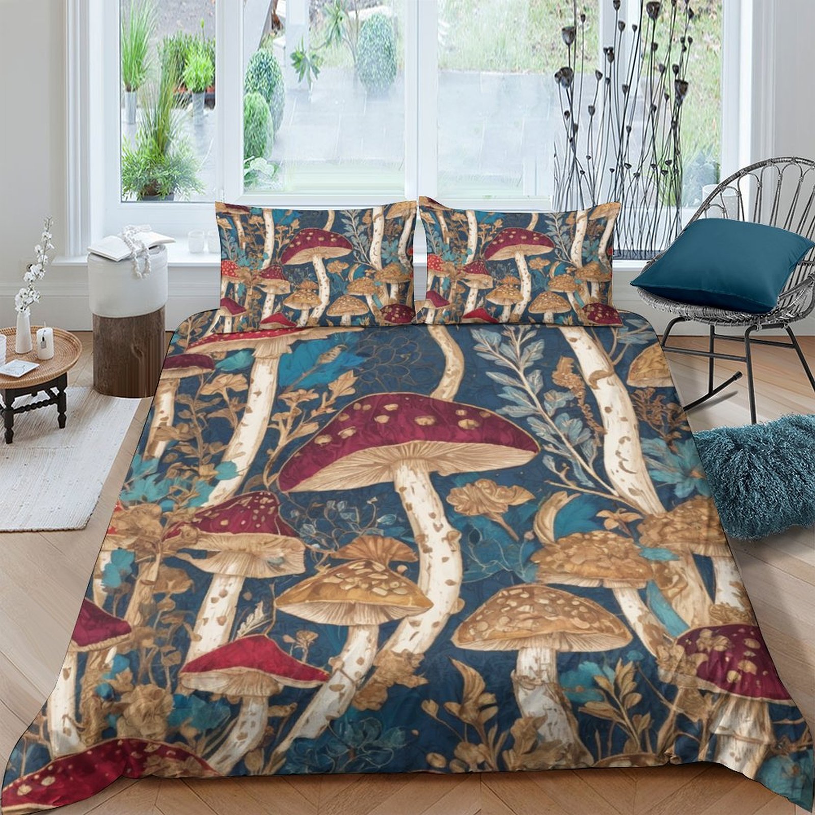 Home Textiles Unique Design Mushroom World Duvet Cover Set Woman Girl