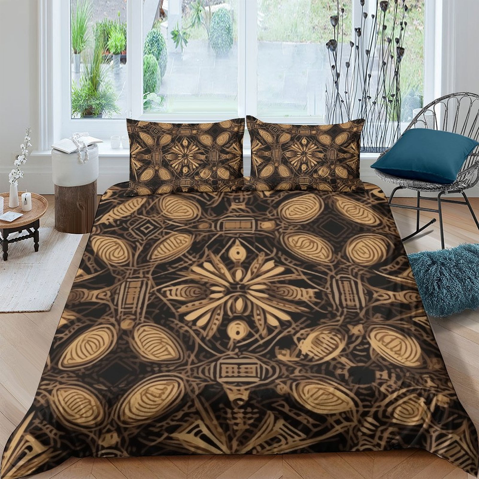 Home Textiles Yellow Abstract Flower Printed Duvet Cover Set Girl Woman