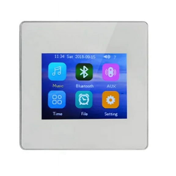 Home Theater Hifi Fidelity Amplifier Built-in Bluetooth 5.0 Module Full Screen Touch Digital Amplifier White