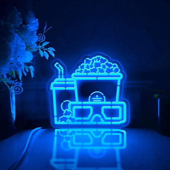 Home Theater Led Light Box, Dimmable Neon-Like Light Signs USB Power for Wall Decor Bedroom Decoration, RGB Light (WxH) 11"x10"