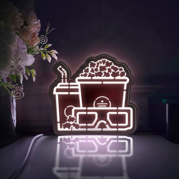 Home Theater Led Light Box, Dimmable Neon-Like Light Signs USB Power for Wall Decor Bedroom Decoration, Static Light (WxH) 16"x14"