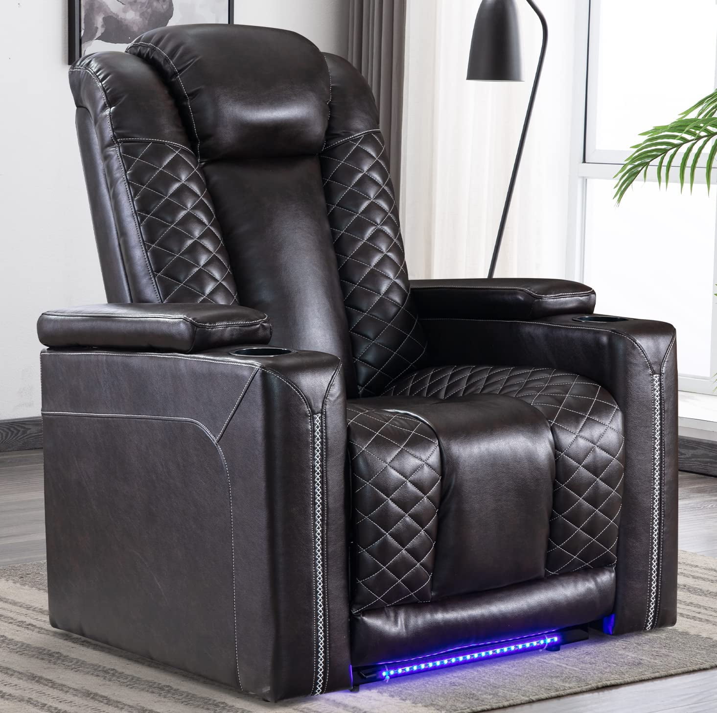 Home Theater Seating Electric Power Recliner with USB Ports and Cup