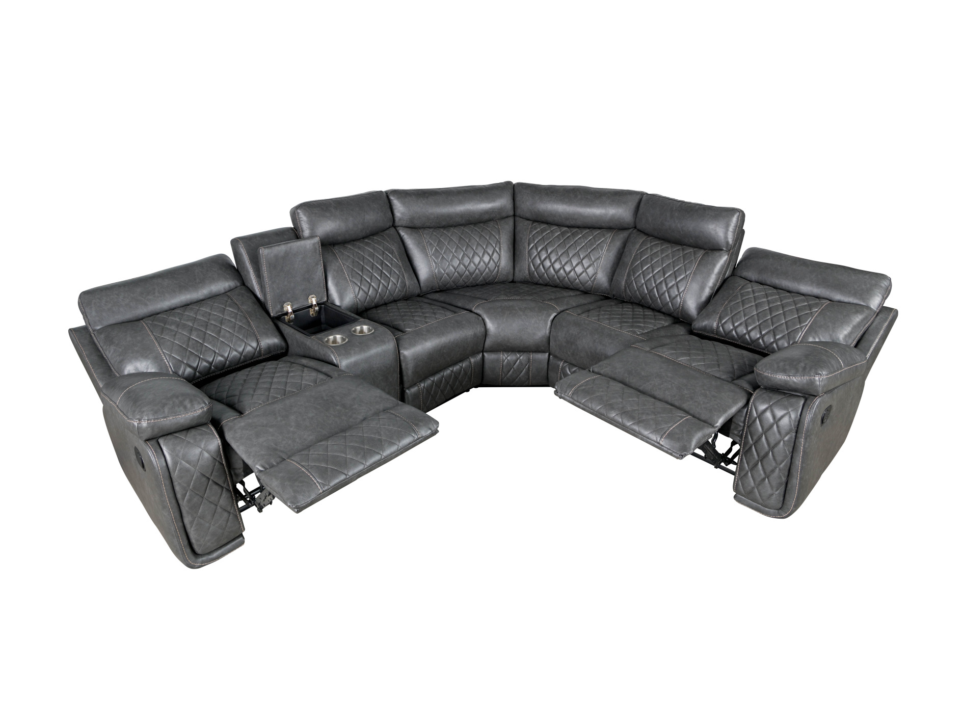 Home Theater Seating Manual Recliner, Large Size Living Room Sofa with 2 Separate Adjustable