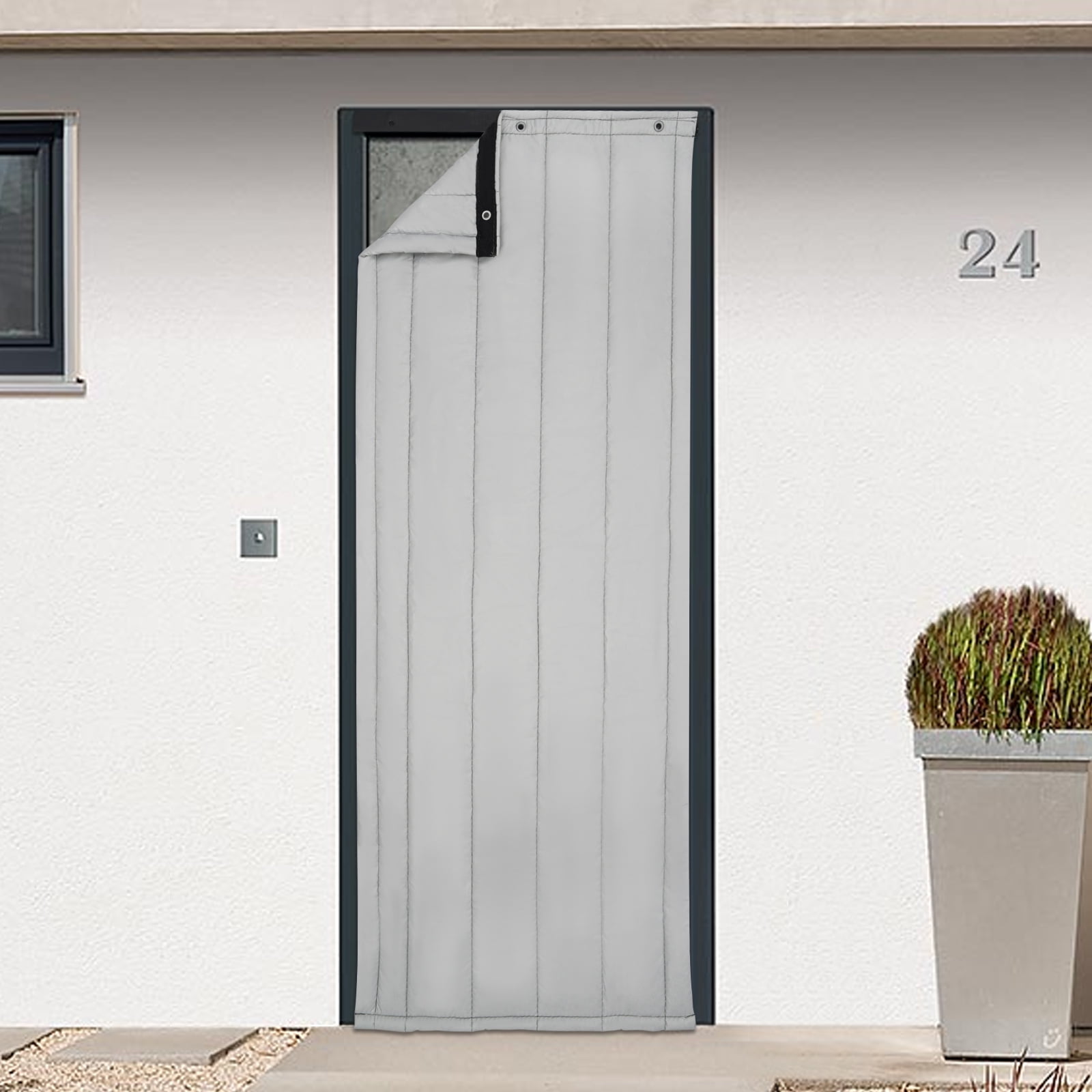 Home Thermal Insulated Door Curtain, Winter Thicken Cotton Heavy Duty PU Soundproof Sheet, Windproof Waterproof Cold Protection Blanket Livi並行輸入品 SmoothNovelty Clear Magnetic Thermal Insulated Door Curtain