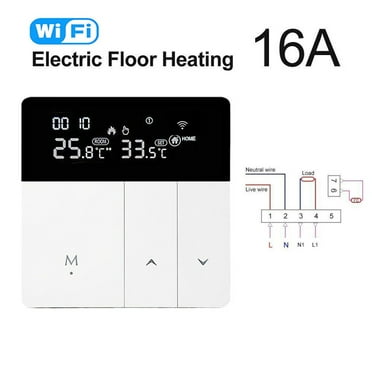 Home Thermostat Smart Wifi ±1℃ Temperature Accuracy 16A/3A 86*86*14mm Lcd Wifi Electric Heating (16A)