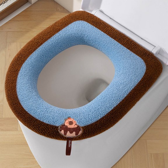 Home Thickened Toilet Seat Pad Four Seasons Universal Winter WC Seat Cover with Handle Washable Cartoon Toilet mats Rim Cushion