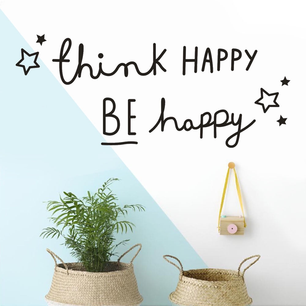Home Think Decor Happy Removable Wall Happy Art Stickers Mural Room Be Motivation Wall Sticker