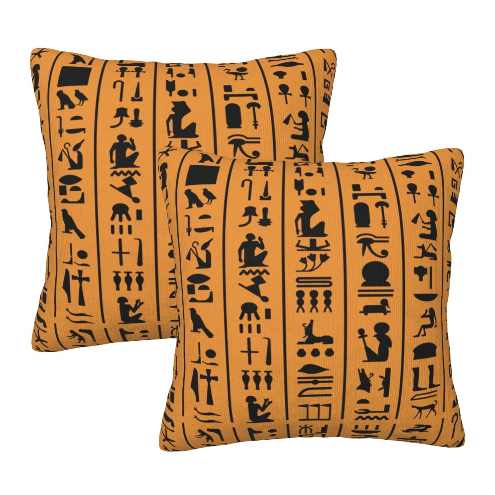 Home Throw Pillow Covers Egyptian Hieroglyphs or Ancient Egypt Letters