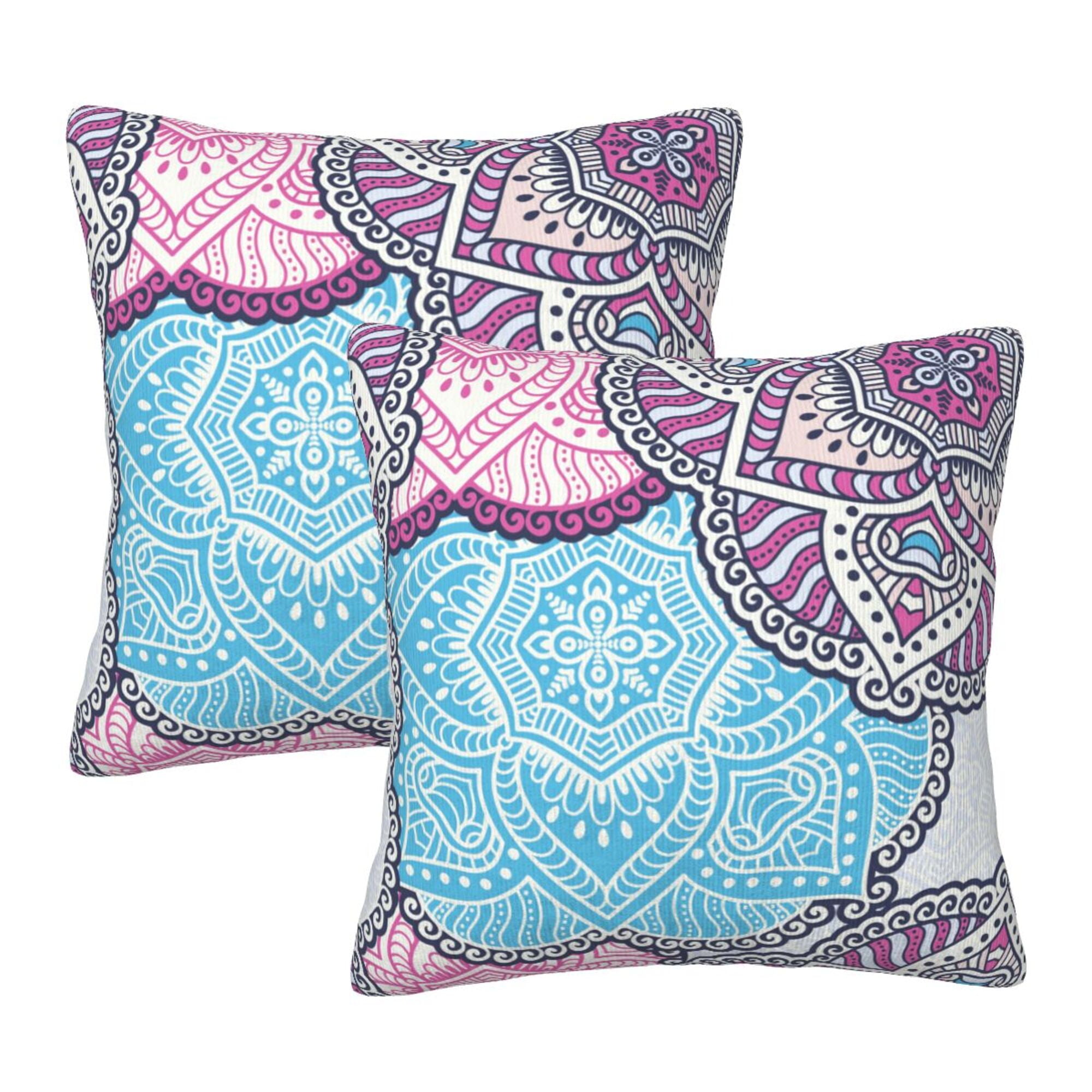 Home Throw Pillow Covers Ethnic floral seamless pattern Square Thick Throw Pillow Covers Fine ...