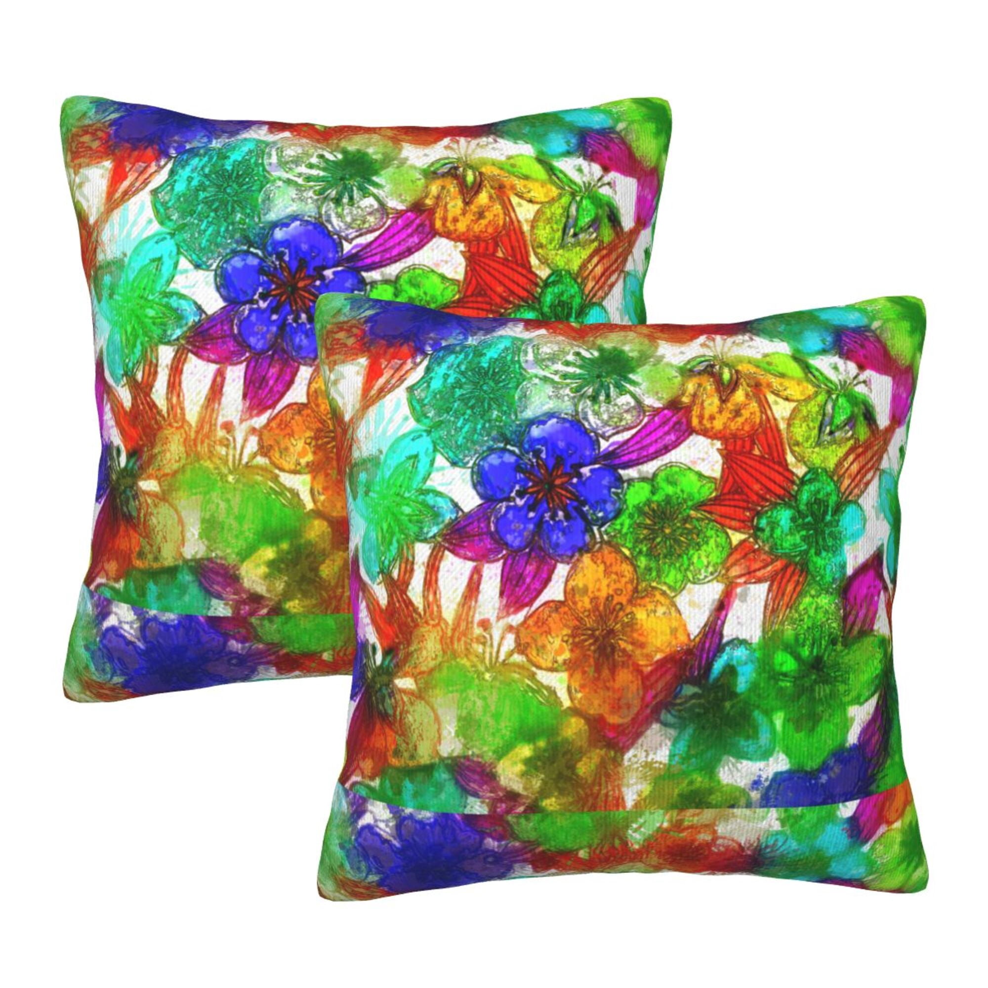 Home Throw Pillow Covers Floral art background Square Thick Throw ... - Contemporary Textured Throw Pillow Covers