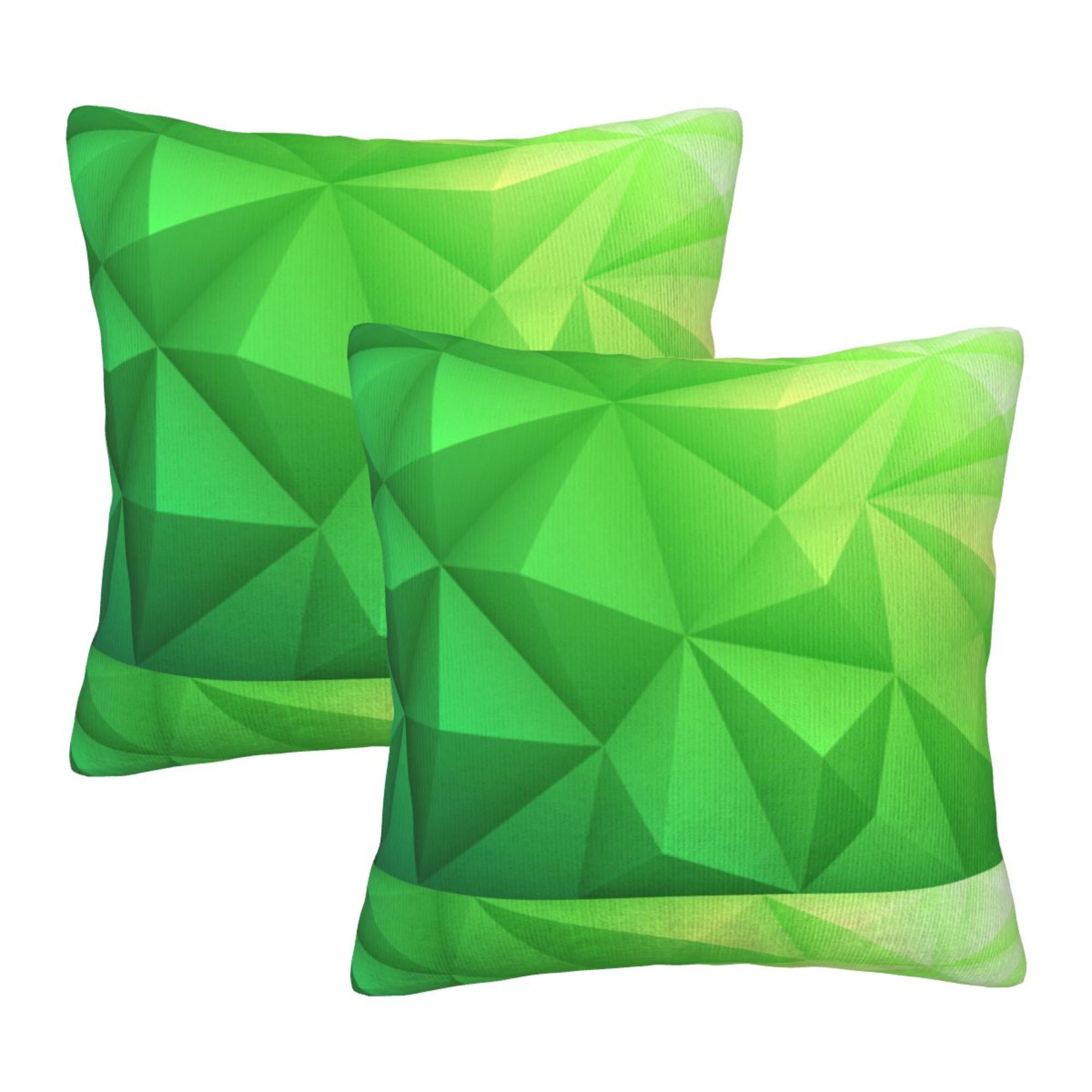 Home Throw Pillow Covers Green gradient low polygon background Square ...
