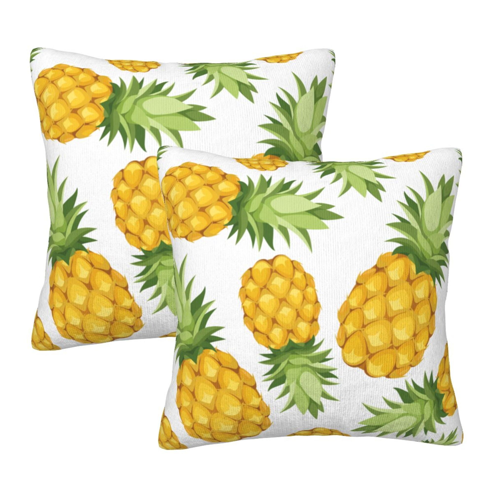 Home Throw Pillow Covers Pineapples Square Thick Throw Pillow Covers Fine Textured Couch Cushion