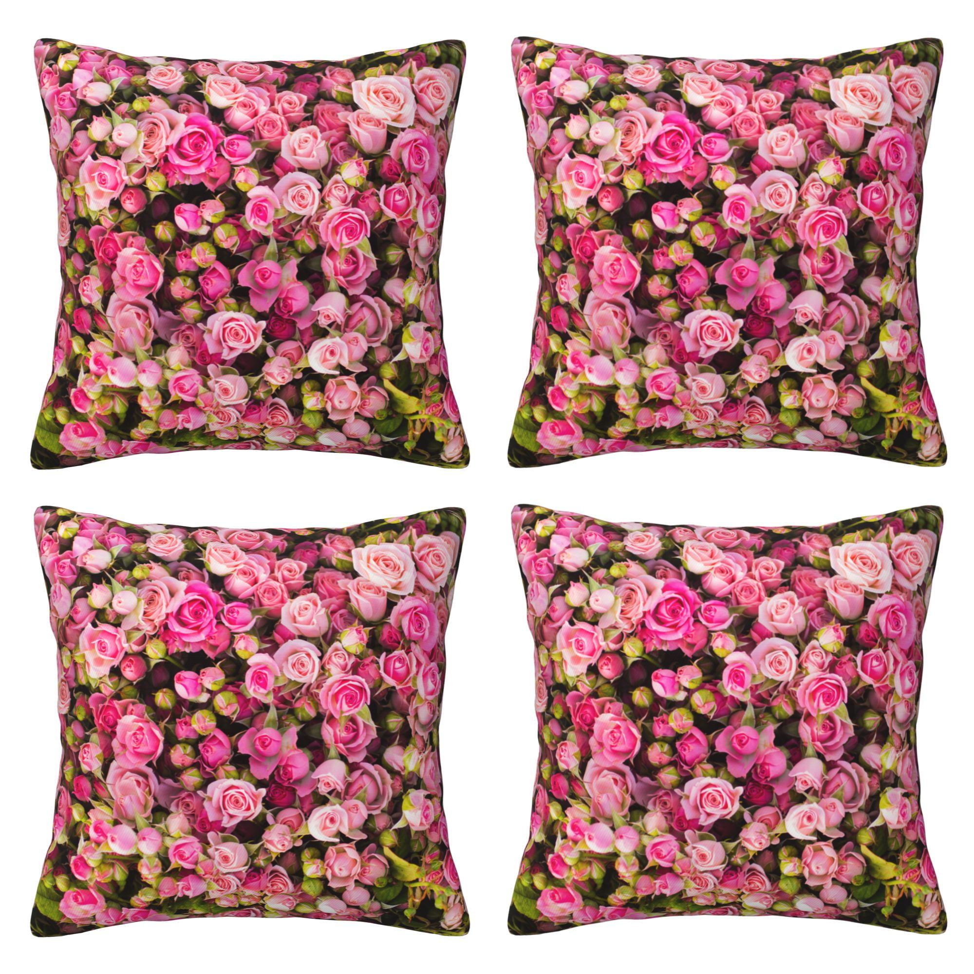 Home Throw Pillow Covers Two Sides Printed Abstract background of roses ...