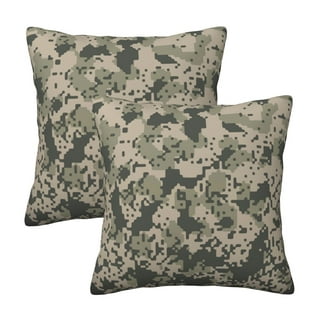 Camouflage fishing USA flag with bait stars Throw Pillow by Norman