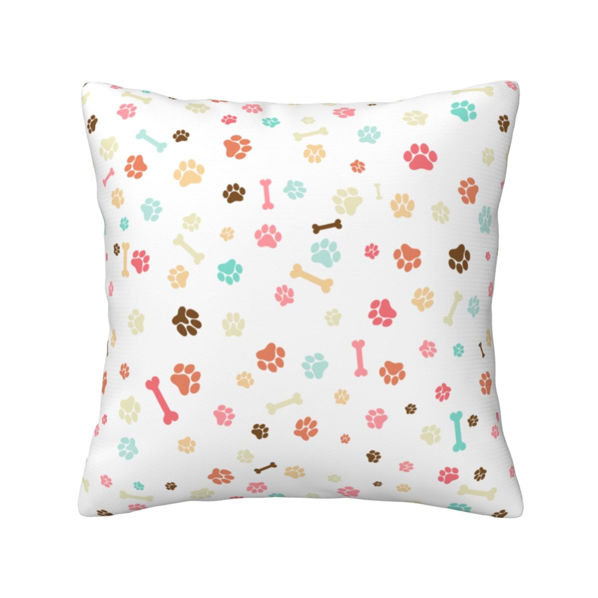 Home Throw Pillow Covers Two Sides Printed Dog Paw Decor Sofa Living