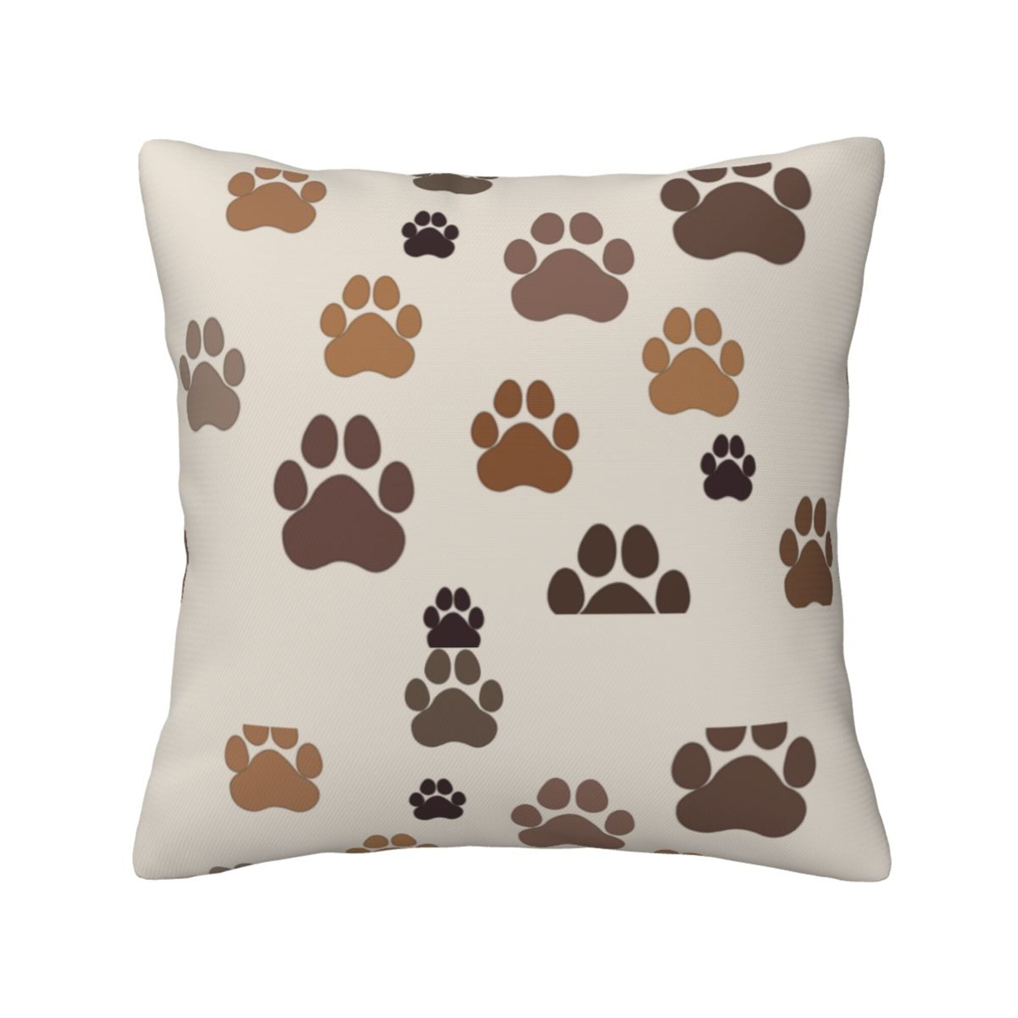 Home Throw Pillow Covers Two Sides Printed Dog Paw Print Decor Sofa