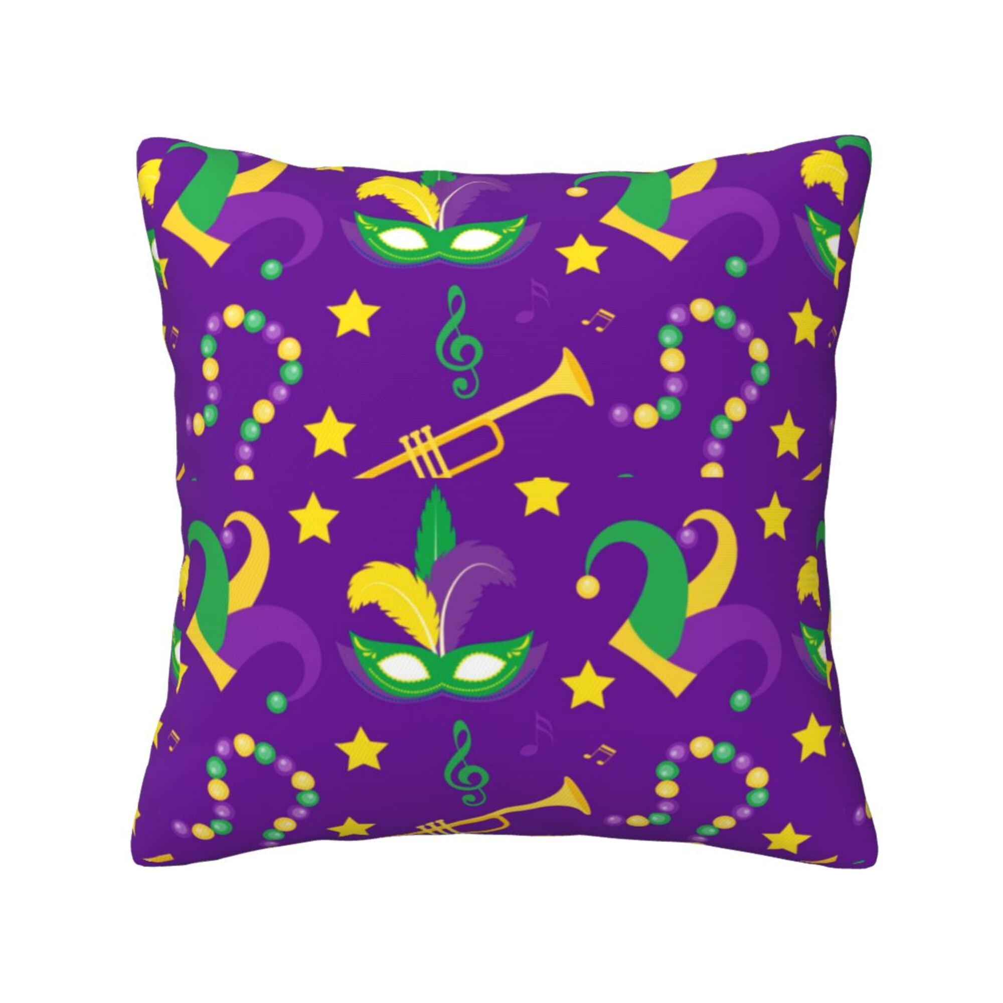 Home Throw Pillow Covers Two Sides Printed Fleur De Lis Mardi Gras Qaw Decor Sofa Living Room
