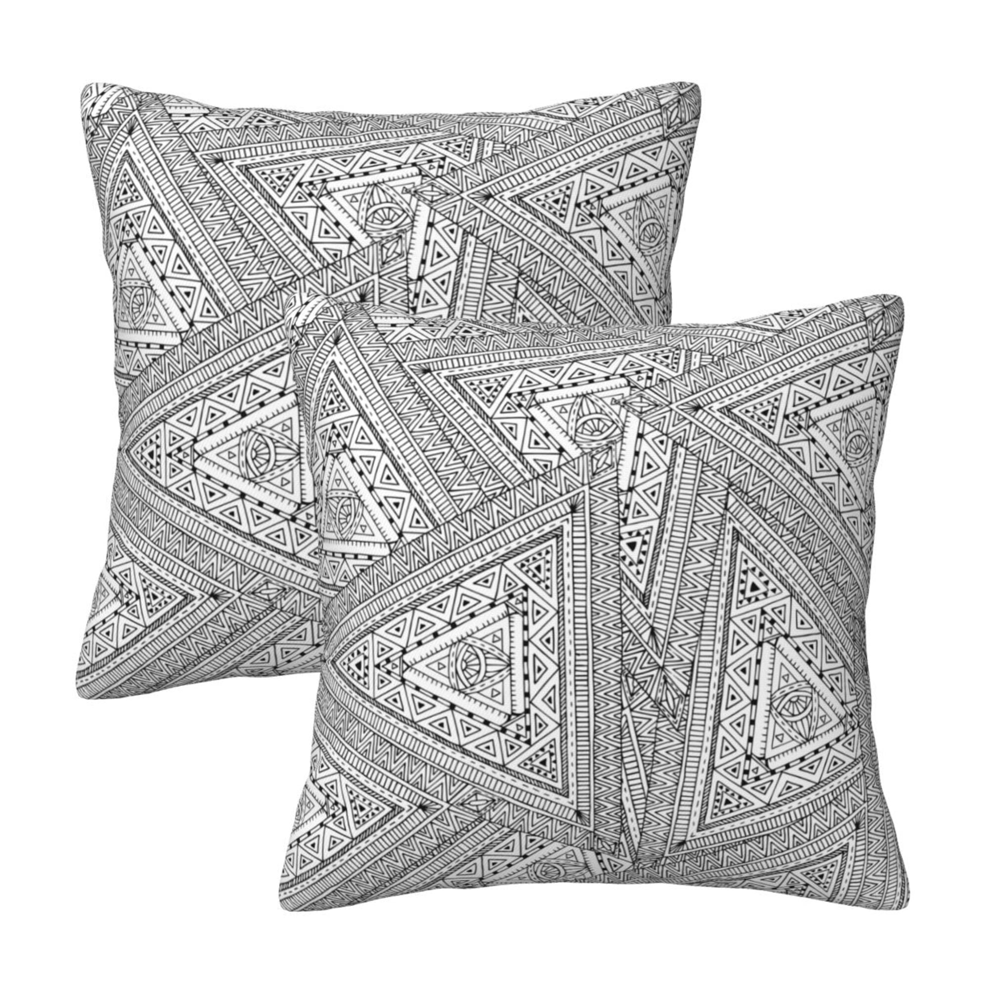 Home Throw Pillow Covers Two Sides Printed Flower Background Decor Sofa