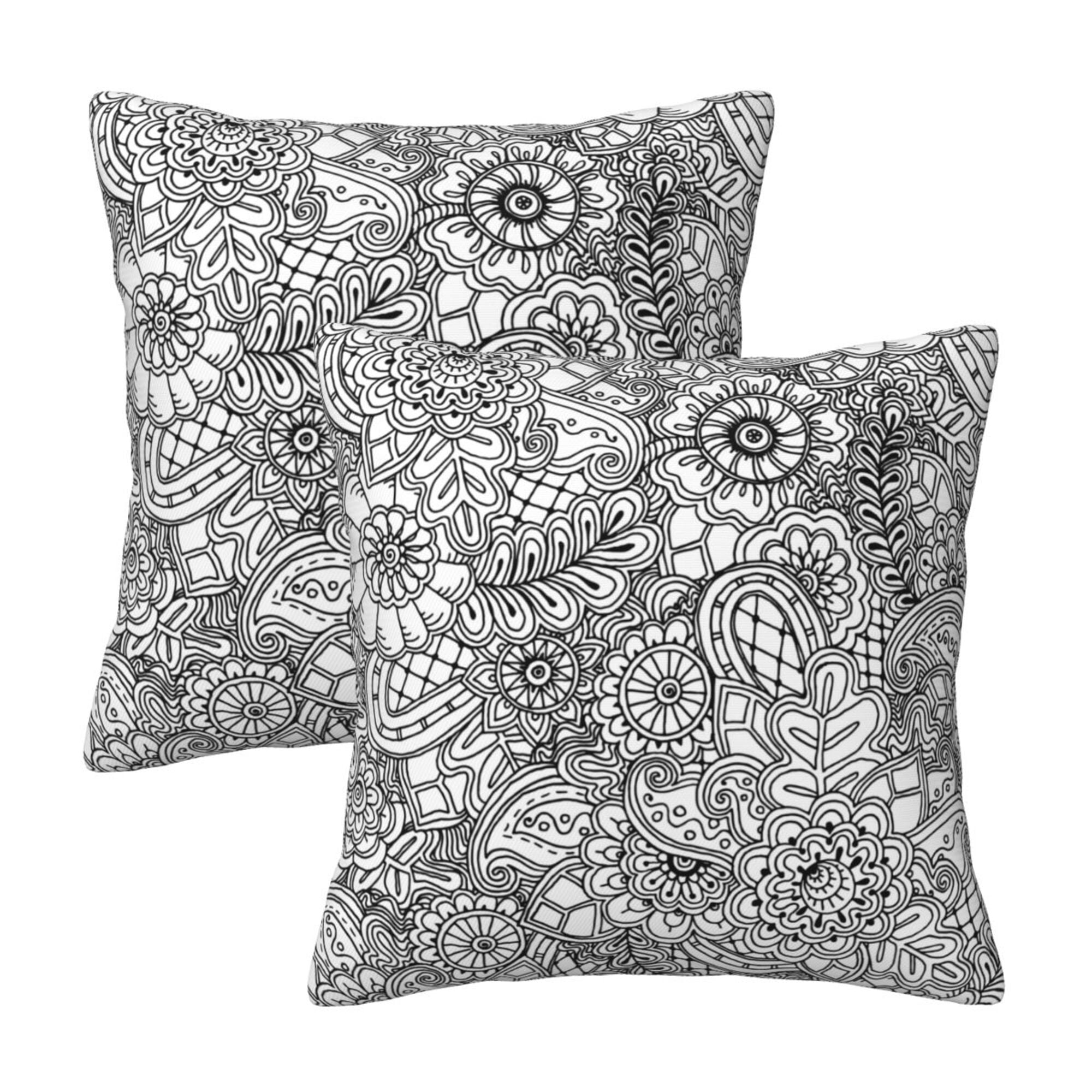 Home Throw Pillow Covers Two Sides Printed Flower Background Decor Sofa