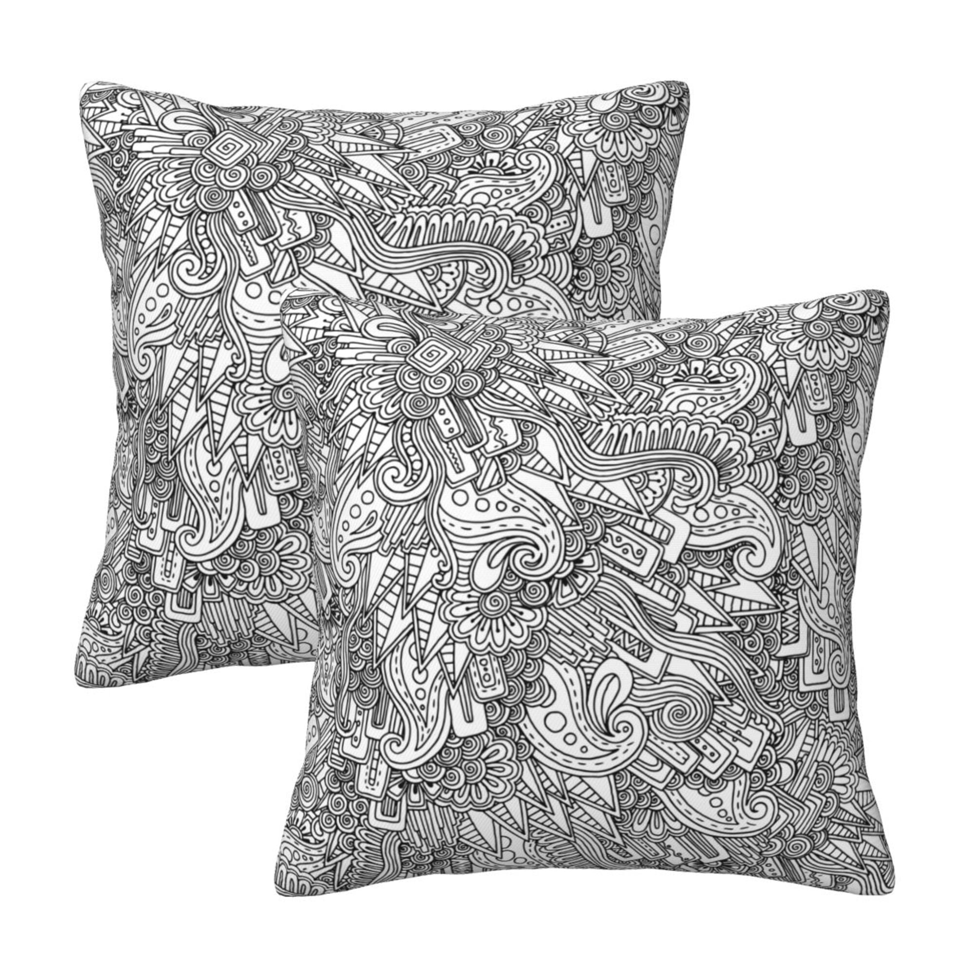 Home Throw Pillow Covers Two Sides Printed Flower Background Decor Sofa