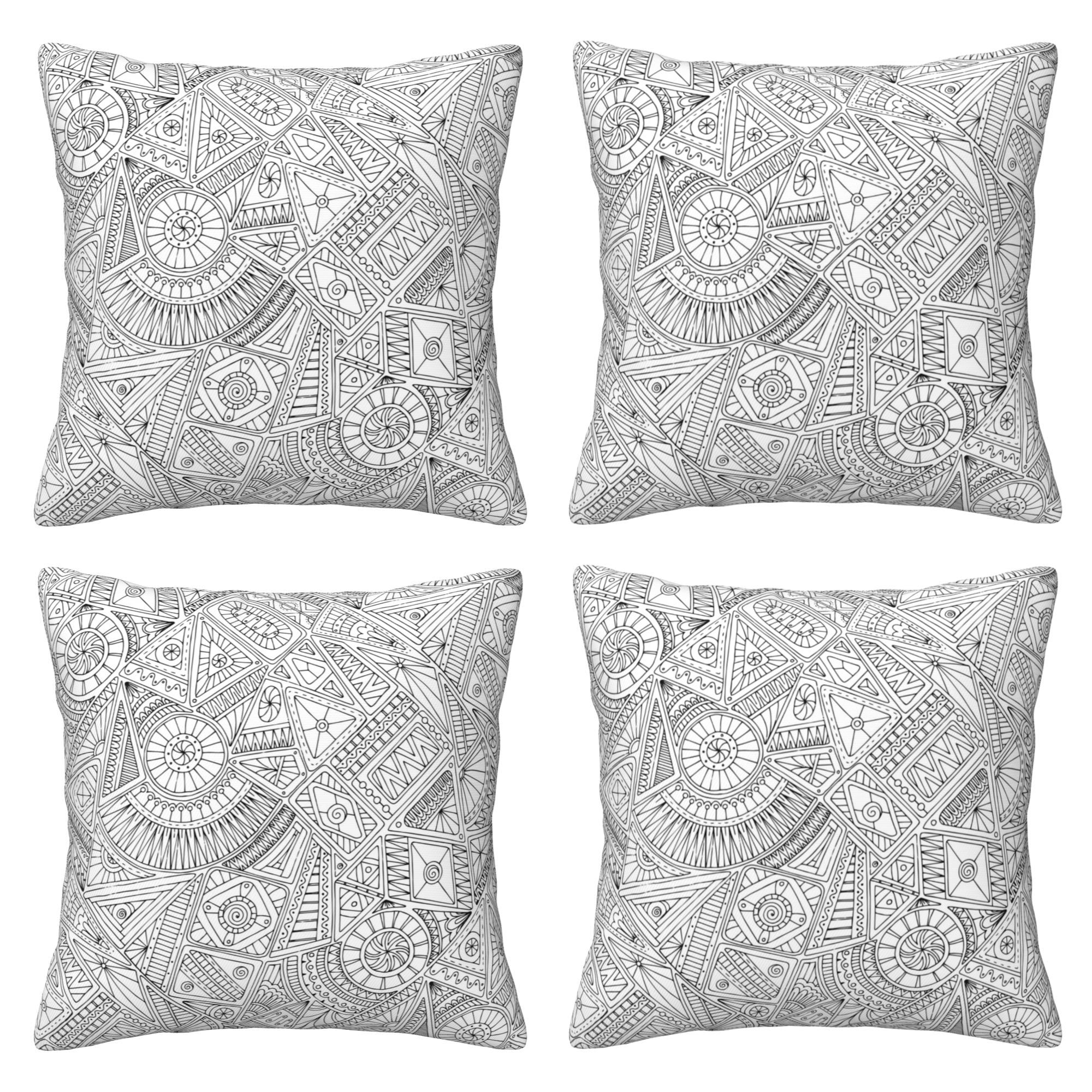 Home Throw Pillow Covers Two Sides Printed Flower Background Decor Sofa