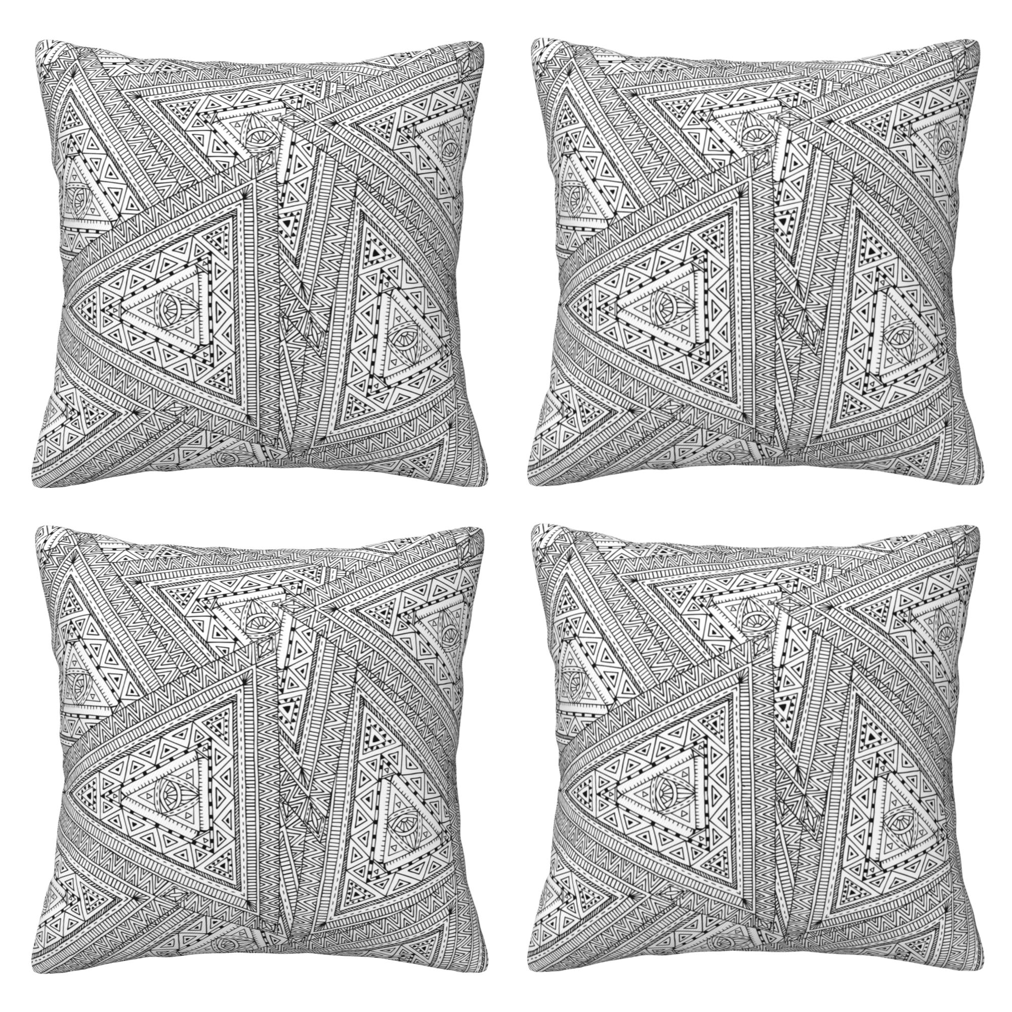 Home Throw Pillow Covers Two Sides Printed Flower Background Decor Sofa