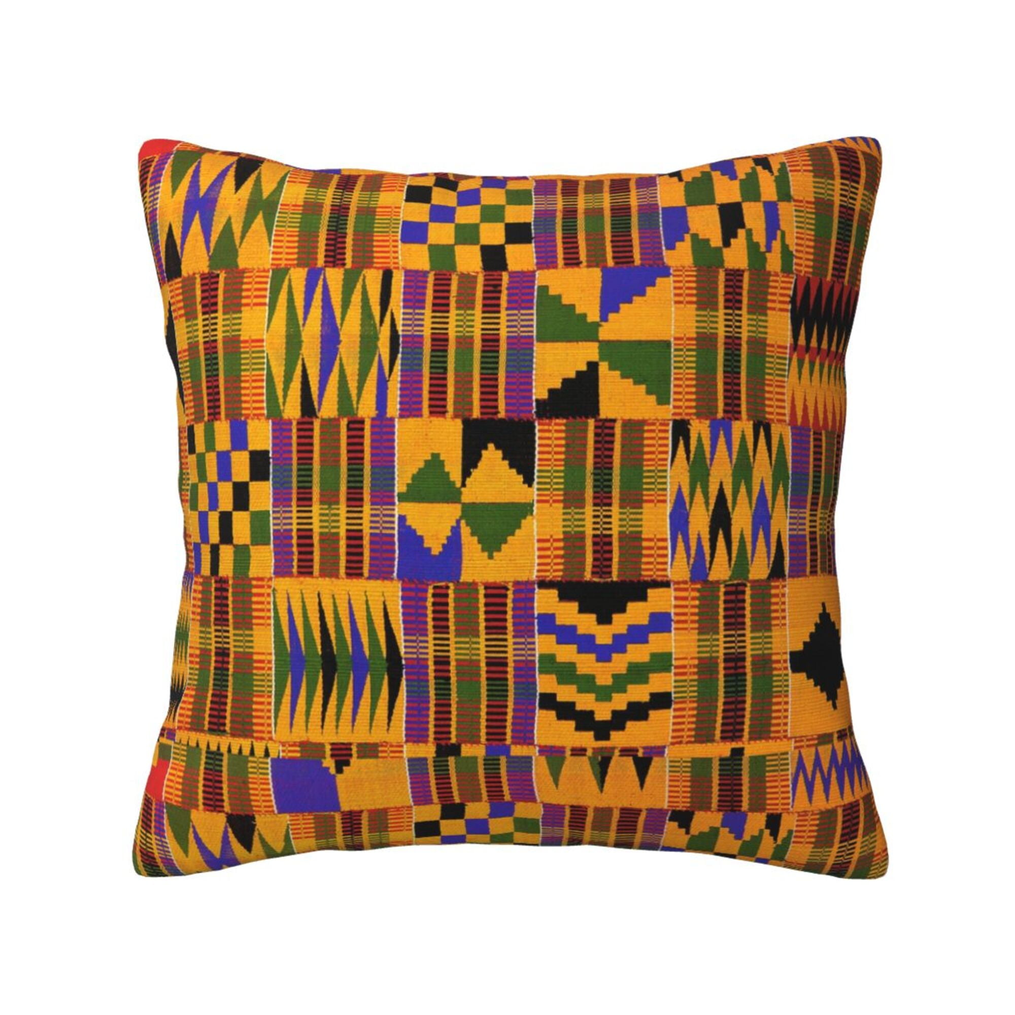 Home Throw Pillow Covers Two Sides Printed Ghana Kente Cloth Decor Sofa