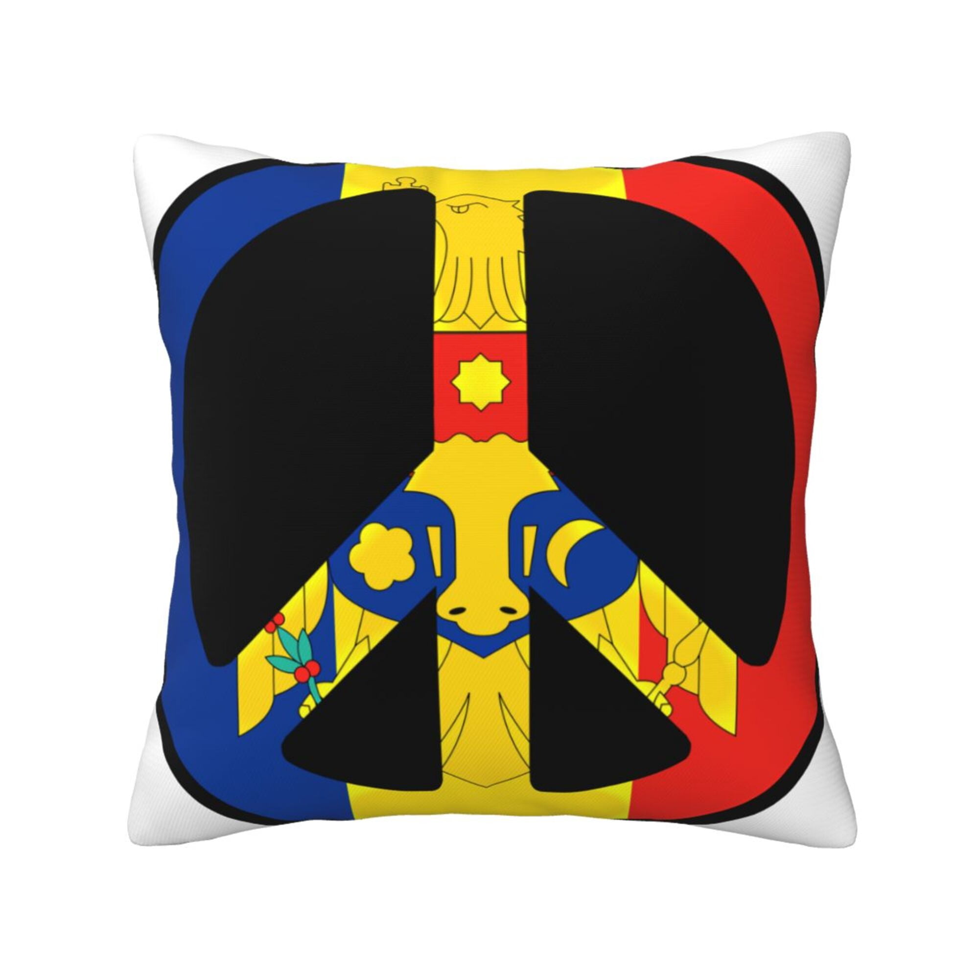 Home Throw Pillow Covers Two Sides Printed Peace Sign Rastafari Pattern ...